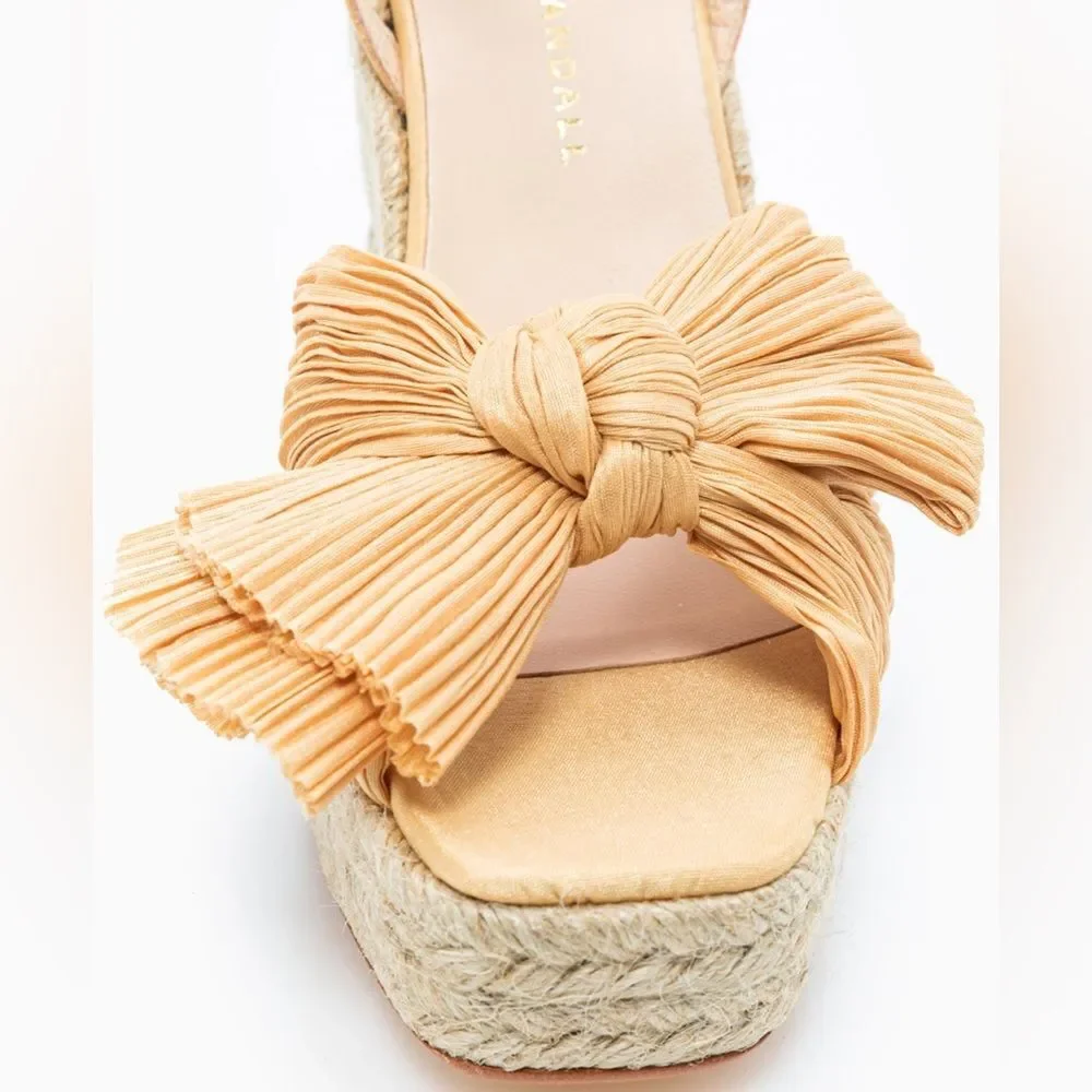 Loeffler Randall Peri Espadrille Wedge Sandals in Tan, New, Size EU 41 US 11